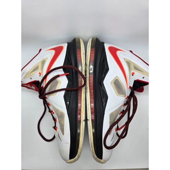 Nike LeBron 10 X Heat Home Basketball Shoes Men\'s 9 White Red Athletic Sneakers main image 8